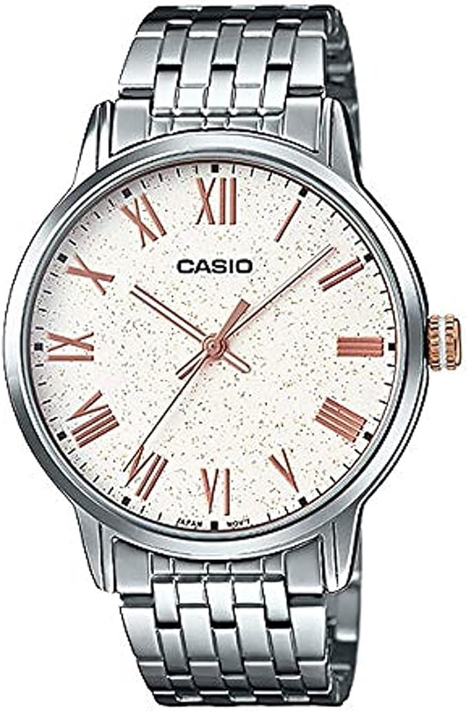 MTP-TW100D-7AVDF Casio White Dial Stainless Steel Analog Quartz Men's Watch. - Timecheck