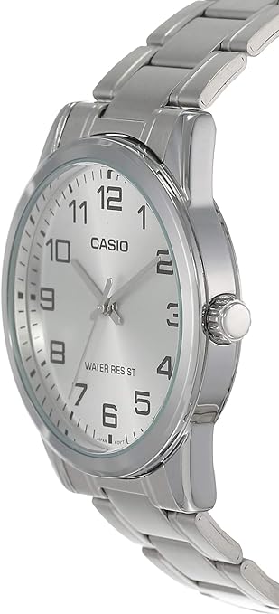 MTP-V001D-7BUDF Casio Stainless Steel Quartz Analog Silver Dial Men's Watch. - Timecheck