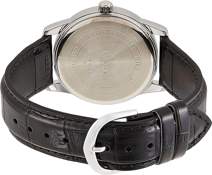 MTP-V001L-1BUDF Casio Black Dial Quartz Mens Watch. - Timecheck