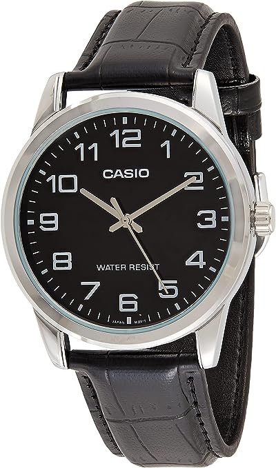 MTP-V001L-1BUDF Casio Black Dial Quartz Mens Watch. - Timecheck