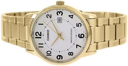 MTP-V002G-7B2UDF Casio White Dial Stainless Steel Analog Quartz Men's Watch. - Timecheck