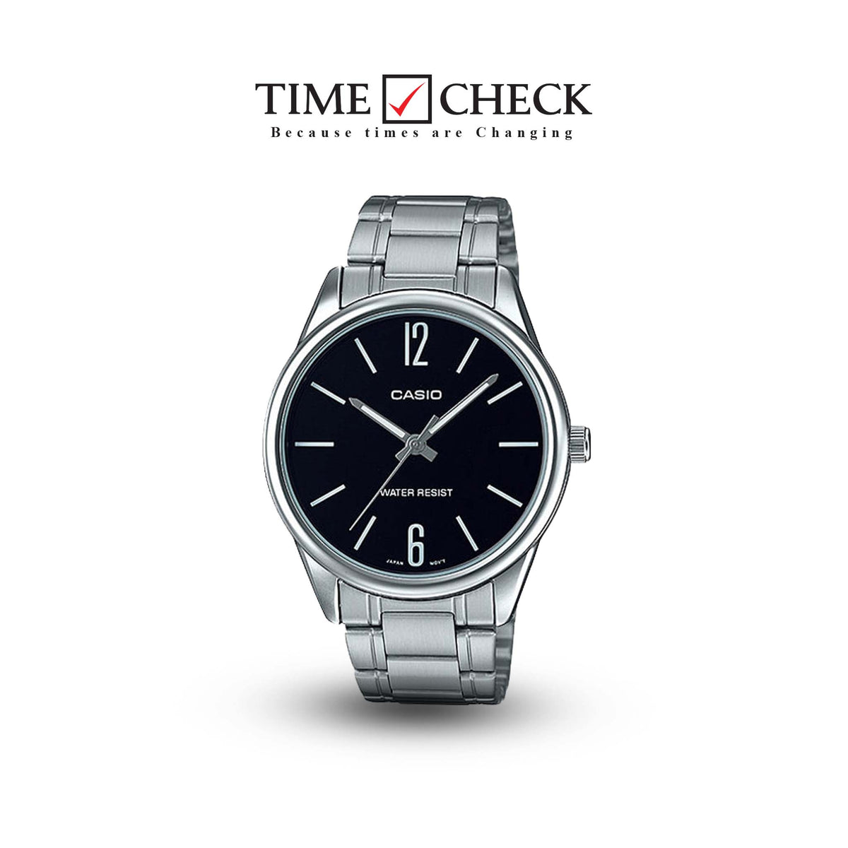 MTP-V005D-1BUDF Casio Black Dial Analog Quartz Men's Watch. - Timecheck
