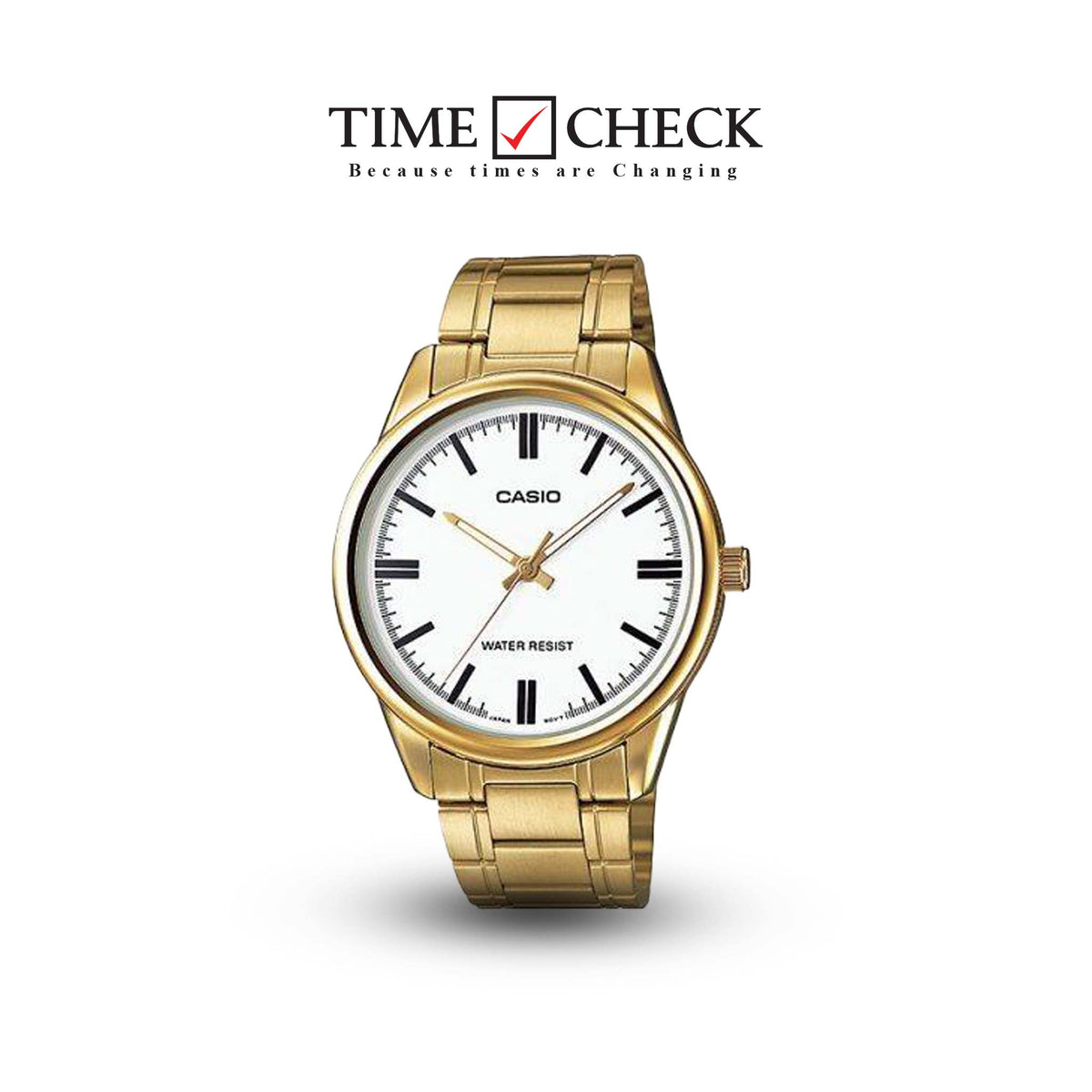 MTP-V005G-7A Casio White Dial Stainless Steel Analog Quartz Men's Watch. - Timecheck