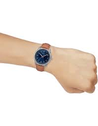 MTP-V005L-2B4UDF Casio Blue Dial Blue Leather Strap Analog Quartz Men's Watch. - Timecheck
