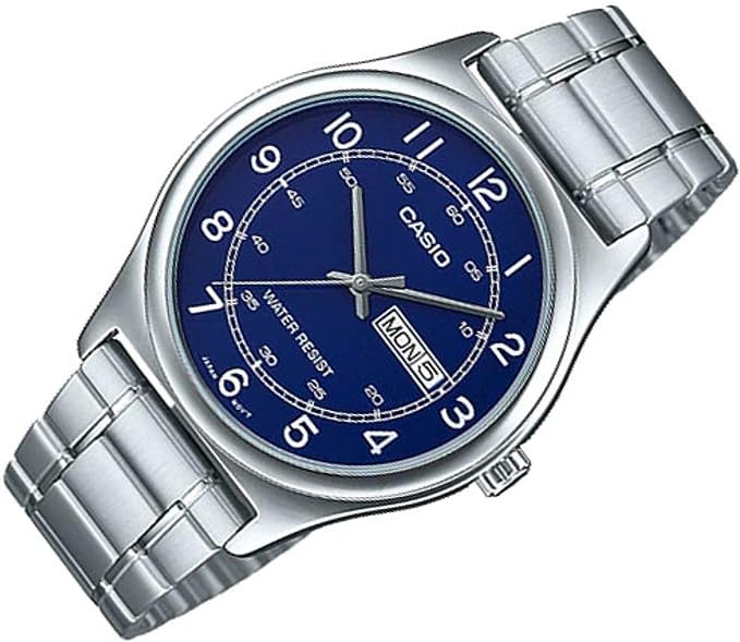 MTP-V006D-2BUDF Casio Silver Stainless Steel Analog Quartz Men's Watch. - Timecheck