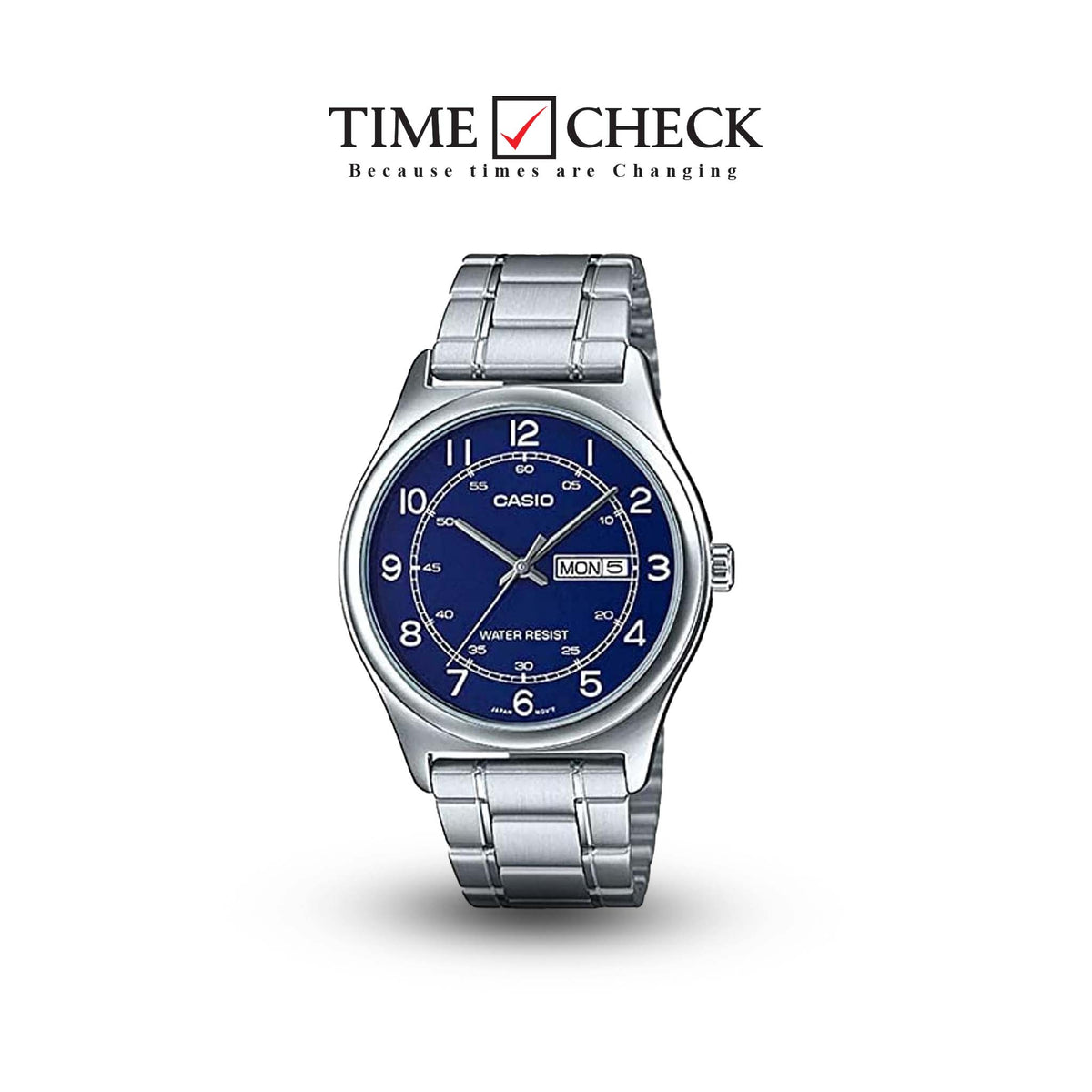 MTP-V006D-2BUDF Casio Silver Stainless Steel Analog Quartz Men's Watch. - Timecheck