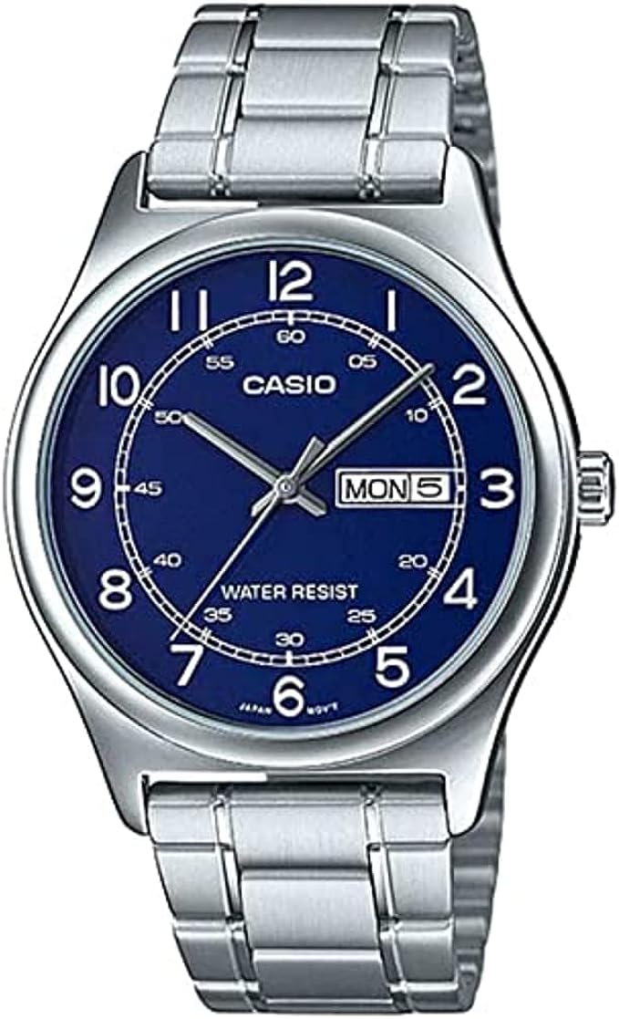 MTP-V006D-2BUDF Casio Silver Stainless Steel Analog Quartz Men's Watch. - Timecheck