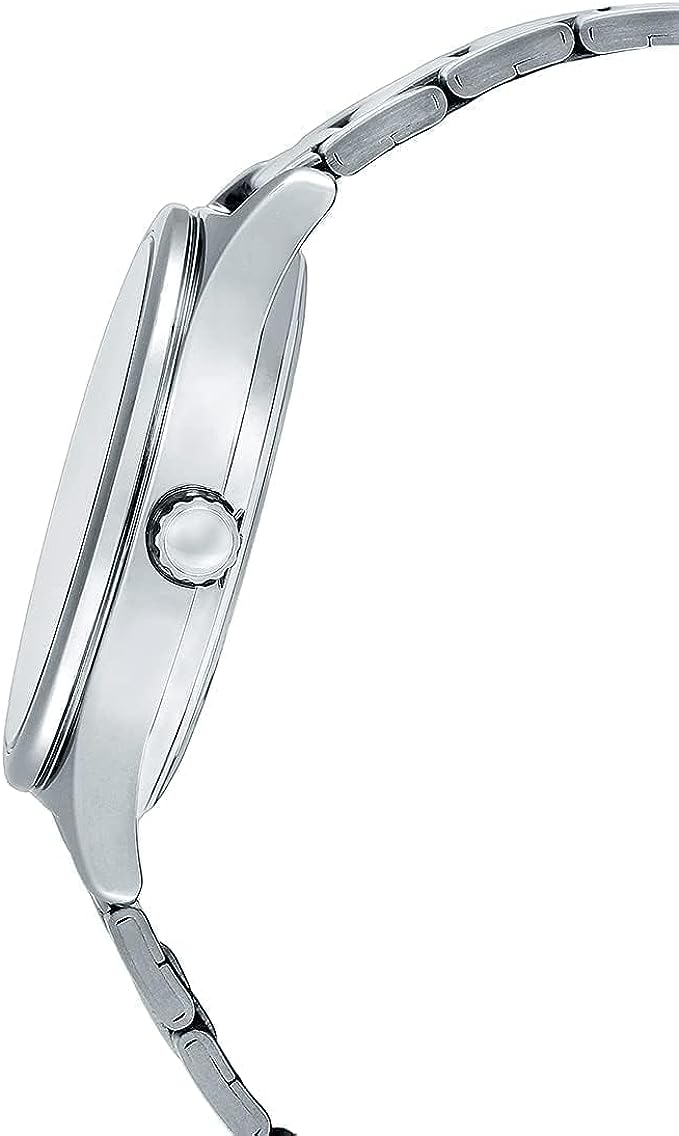 MTP-V006D-7BUDF Casio White Dial Day & Date Stainless Steel Analog Men's Watch. - Timecheck