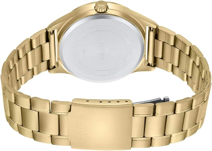 MTP-V006G-7BUDF Casio White Dial Stainless Steel Golden Chain Men's Watch. - Timecheck