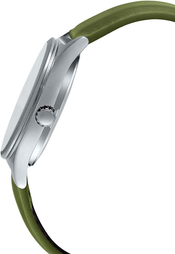 MTP-V006L-3BUDF Casio Gray Dial Green Leather Strap Analog Quartz Men's Watch. - Timecheck