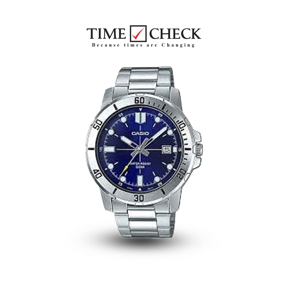 MTP-VD01D-2EVUDF Casio Analog Stainless Steel Strap Men's Quartz Watch. - Timecheck