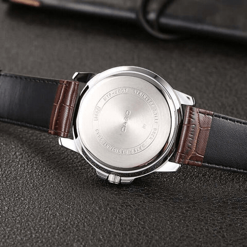 MTP-VD01L-1BVUDF Casio Black Dial Steel Case Brown Leather Strap Analog Men's Watch. - Timecheck