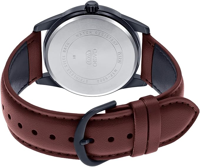 MTP-VD02B-5EUDF Casio Analog Leather Band Quartz Men's Watch. - Timecheck