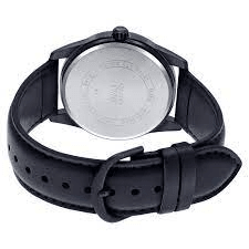 MTP-VD02BL-1EUDF Casio Black Dial Black Leather Strap Analog Quartz Men's Watch. - Timecheck
