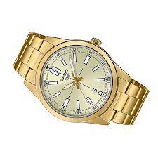 MTP-VD02G-9EUDF Casio Golden Dial Stainless Steel Analog Quartz Men's Watch. - Timecheck
