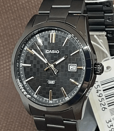 MTP-VD03B-1AVDF Casio Black Dial Black Stainless Steel Quartz Men's Watch. - Timecheck