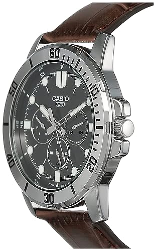 MTP-VD300L-1EUDF Casio Multi-Hand Dial In Leather Strap Men's Watch. - Timecheck