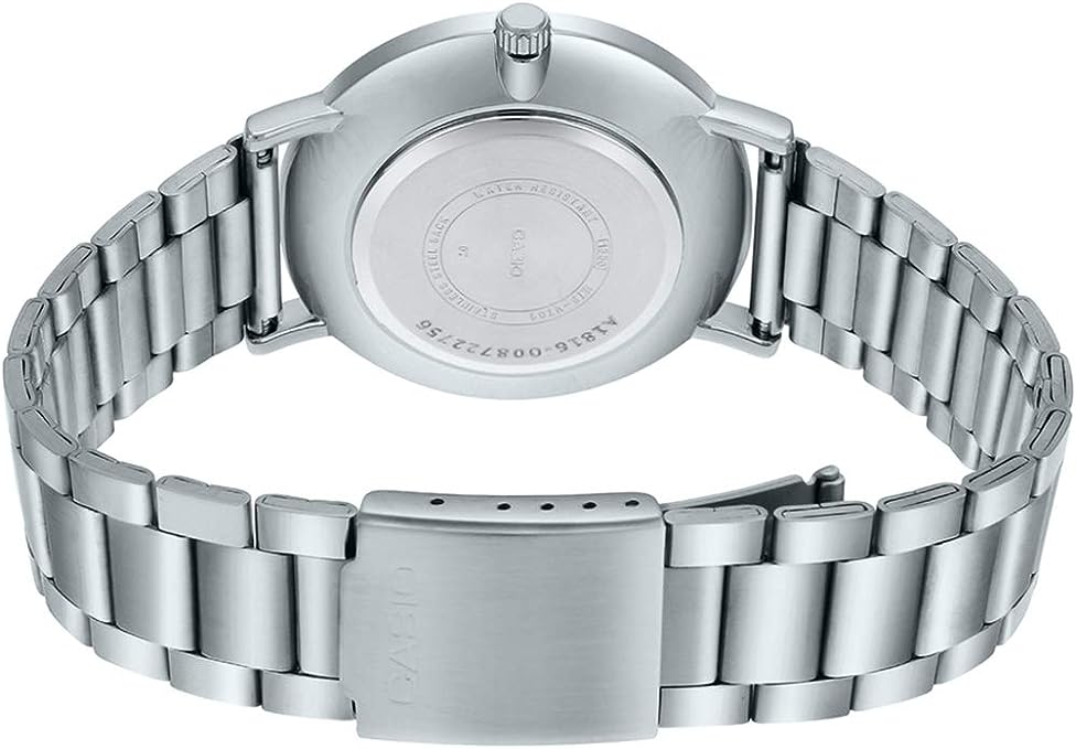 MTP-VT01D-2B2UDF Casio Stainless Steel Blue Dial 3-Hand Analog Men's Watch. - Timecheck