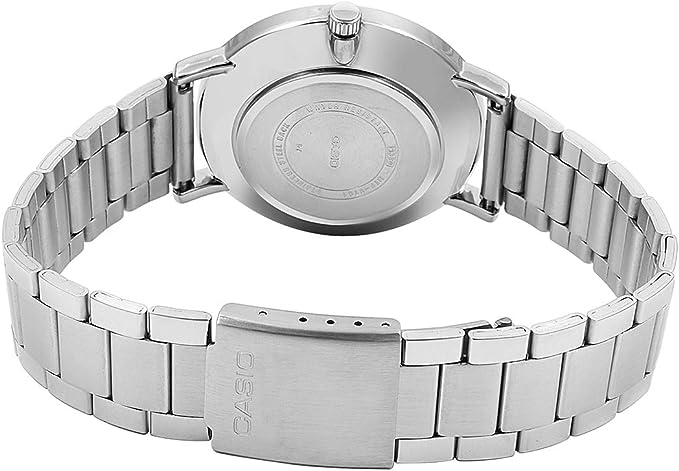 MTP-VT01D-7BUDF Stainless Steel Silver Dial 3-Hand Analog Quartz Men's Watch. - Timecheck
