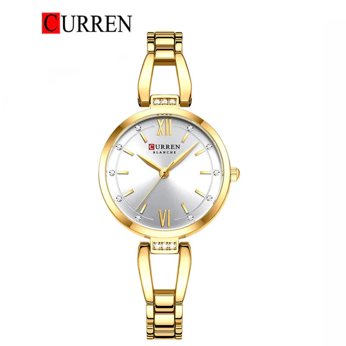 C-9092L Curren White Dial GOLDEN Stainless Steel Chain Analog Quartz Women's fashion Watch