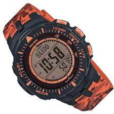 PRG-300CM-4DR Casio Protrek Orange Silicon Strap Solar Digital Men's Watch. - Timecheck