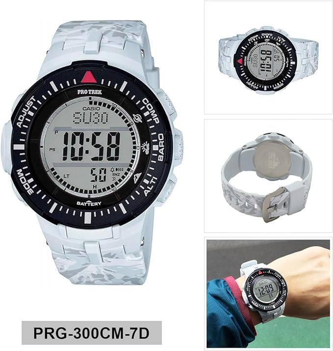 PRG-300CM-7DR Casio Protrek White Band Digital Solar power generation Men's Watch. - Timecheck