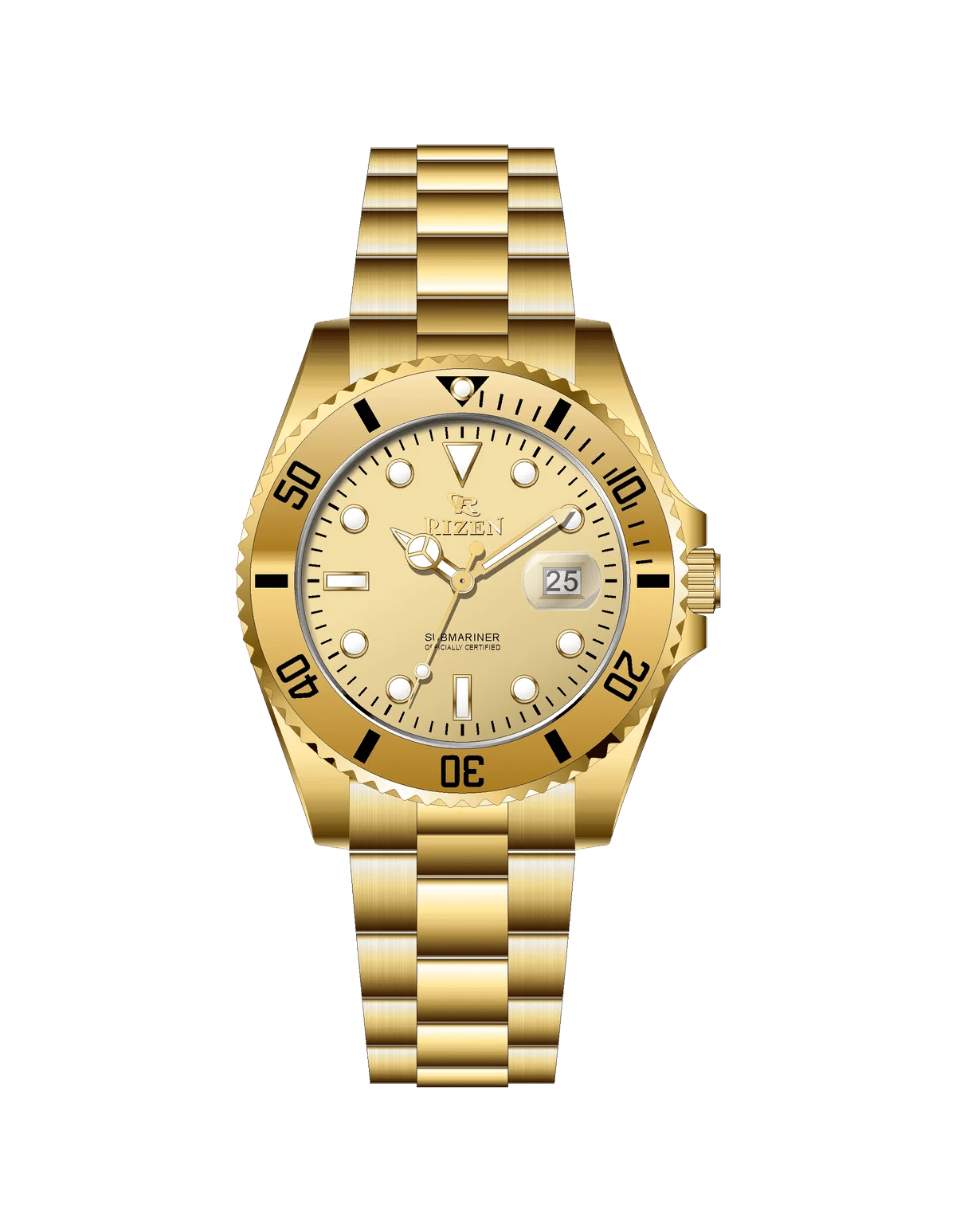 Rizen Altair RZ-0926 Gold stainless steel Quartz - Timecheck
