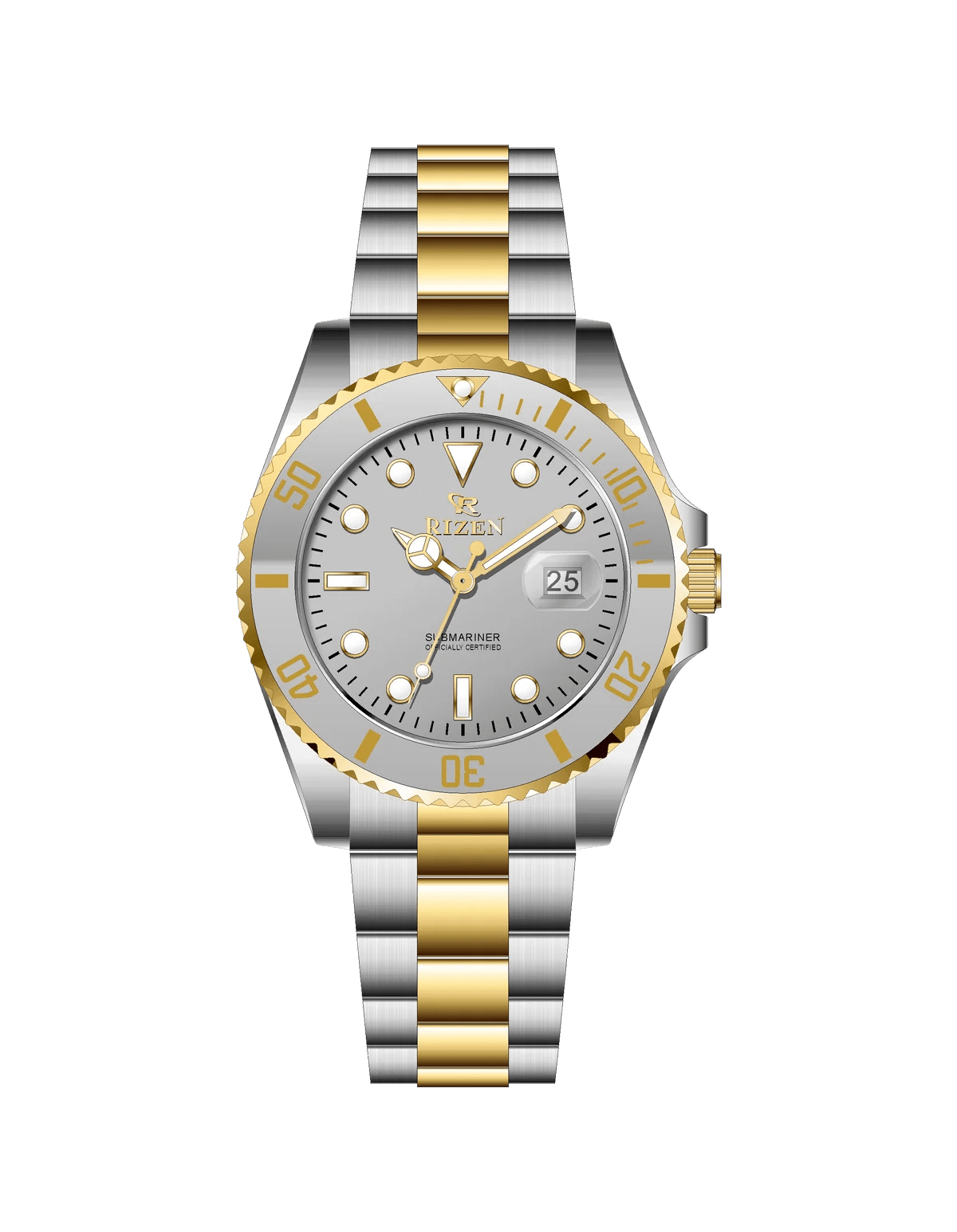 Rizen Altair RZ-0926 Two Tone stainless steel Quartz - Timecheck