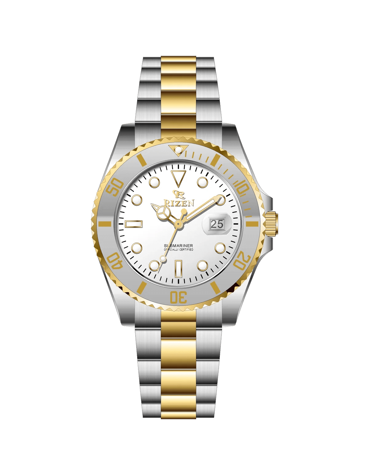Rizen Altair RZ-0926 Two Tone stainless steel Quartz - Timecheck
