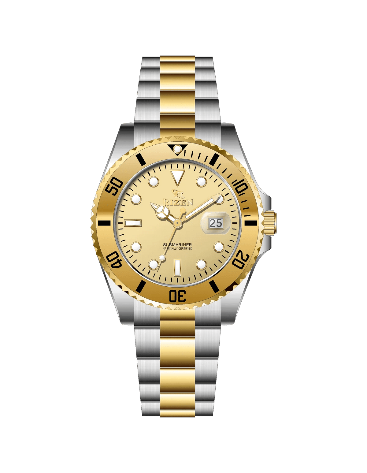 Rizen Altair RZ-0926 Two Tone stainless steel Quartz - Timecheck