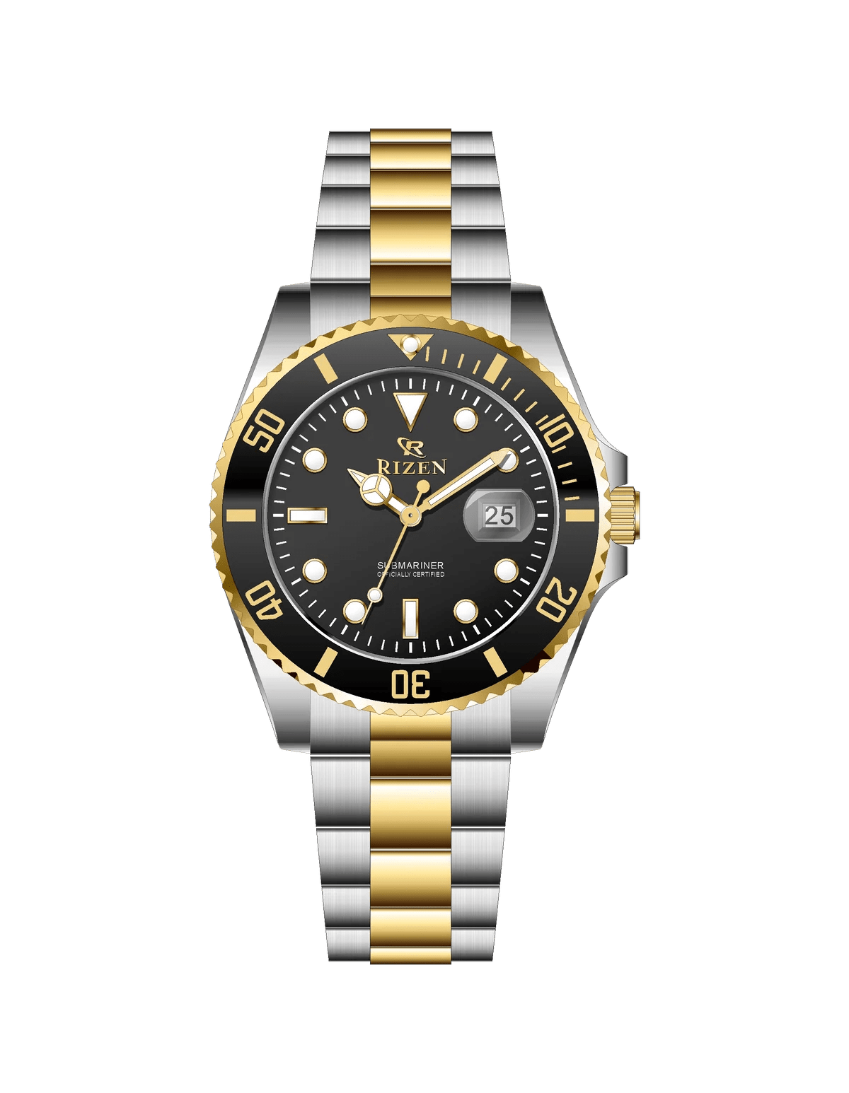 Rizen Altair RZ-0926 Two Tone stainless steel Quartz - Timecheck