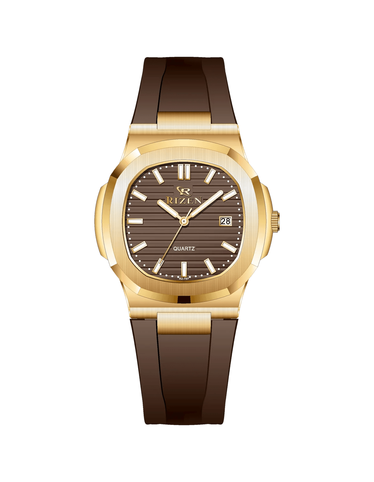Rizen Aris Gold RZ-0757 Silicon strap Quartz - Timecheck