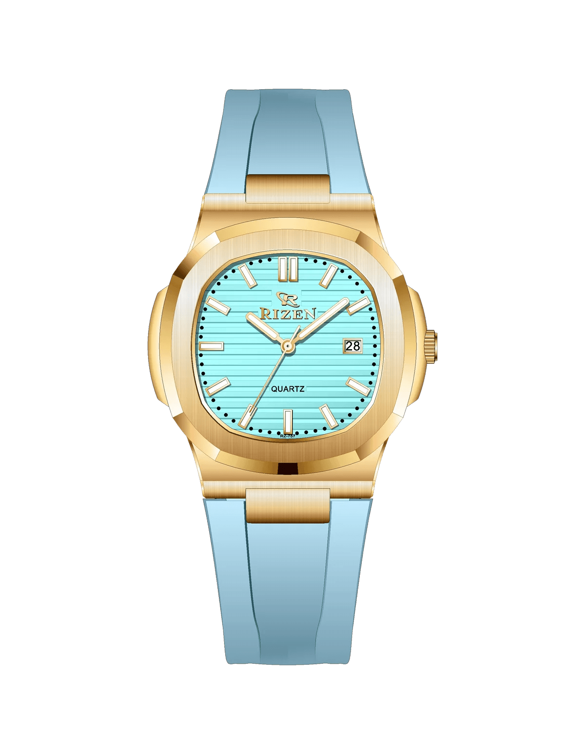 Rizen Aris Gold RZ-0757 Silicon strap Quartz - Timecheck