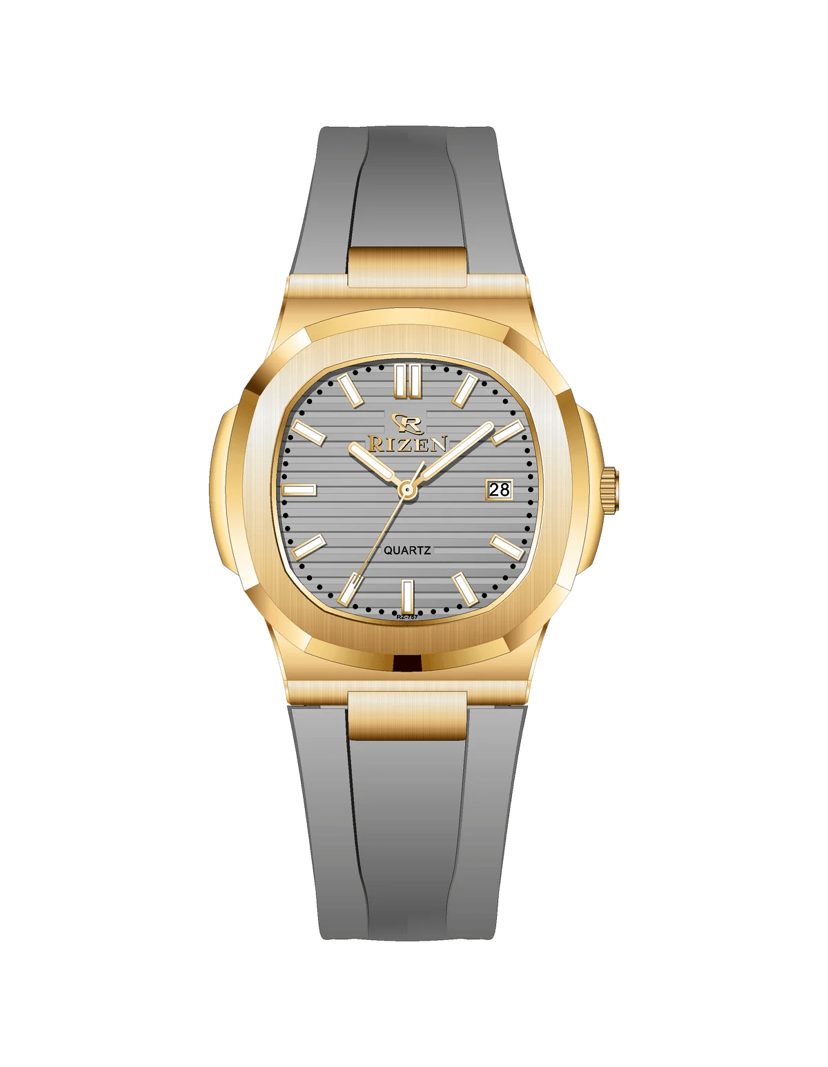 Rizen Aris Gold RZ-0757 Silicon strap Quartz - Timecheck