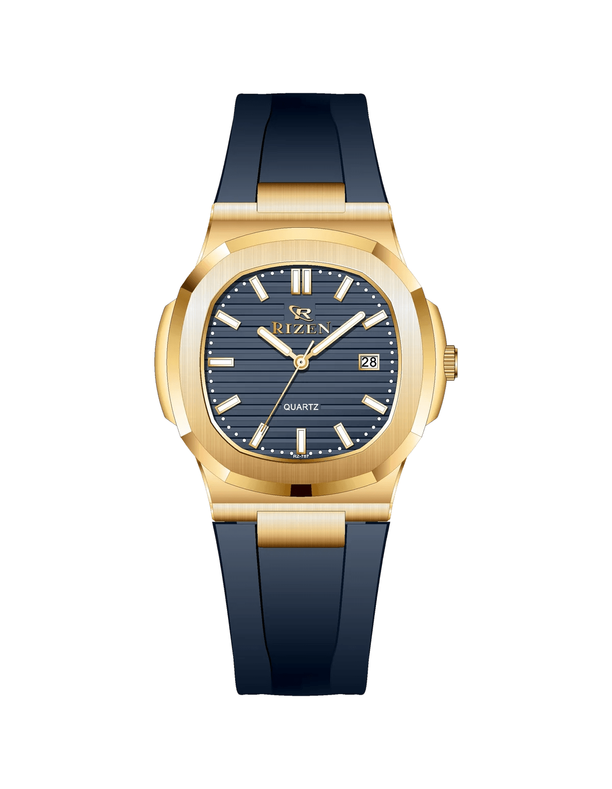 Rizen Aris Gold RZ-0757 Silicon strap Quartz - Timecheck