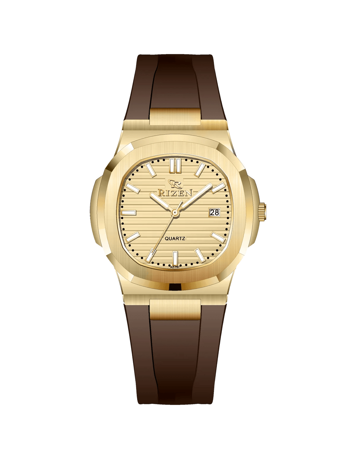 Rizen Aris Gold RZ-0757 Silicon strap Quartz - Timecheck