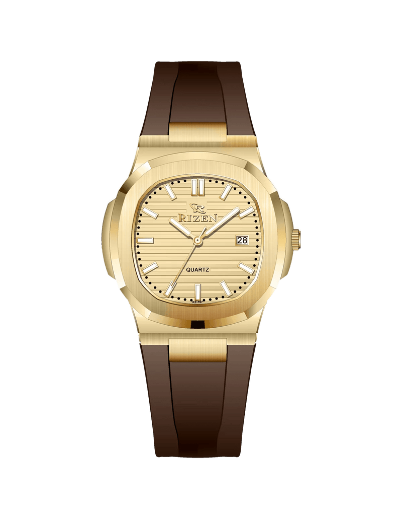 Rizen Aris Gold RZ-0757 Silicon strap Quartz - Timecheck