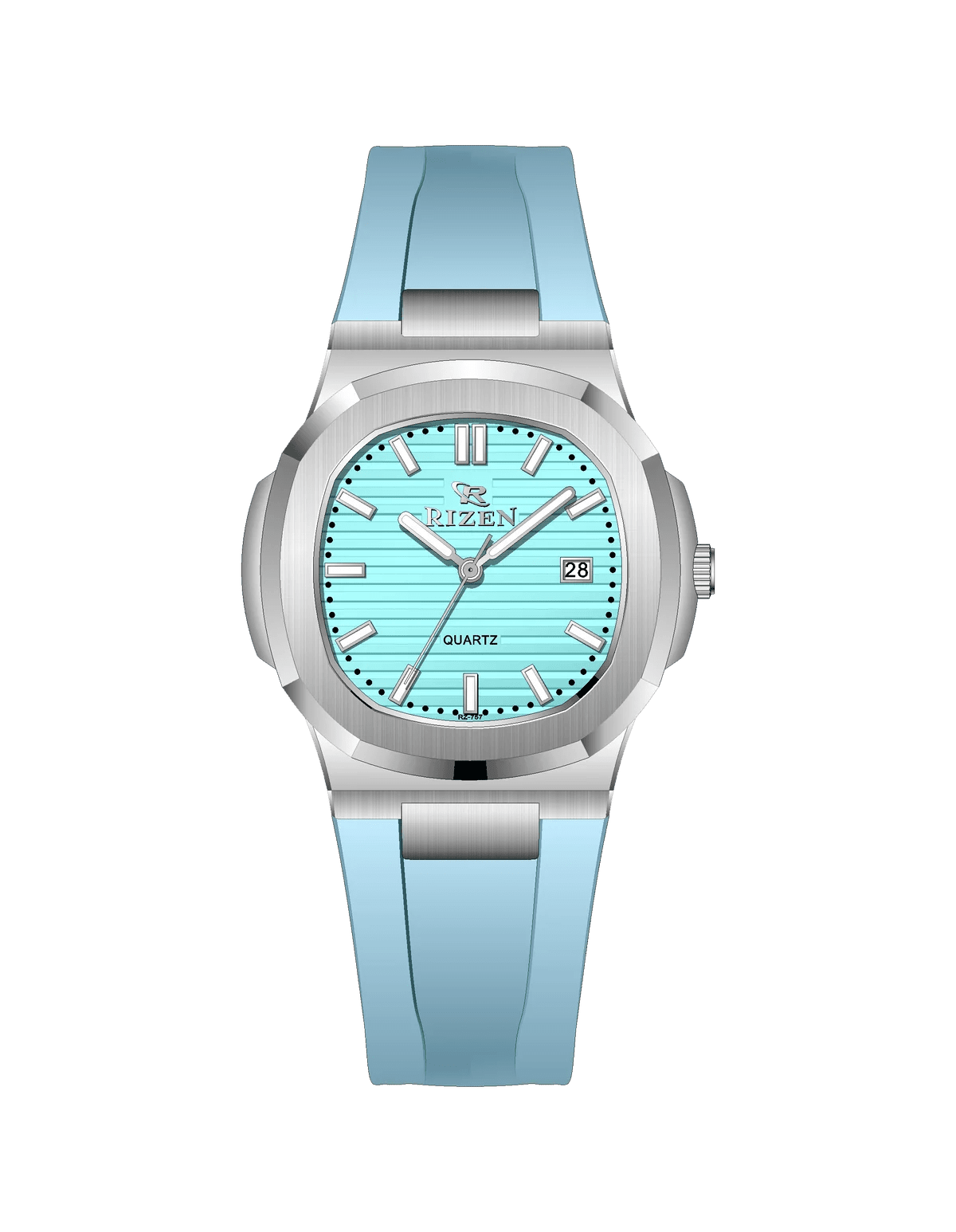 Rizen Aris Silver RZ-0757 Silicon Strap Quartz - Timecheck