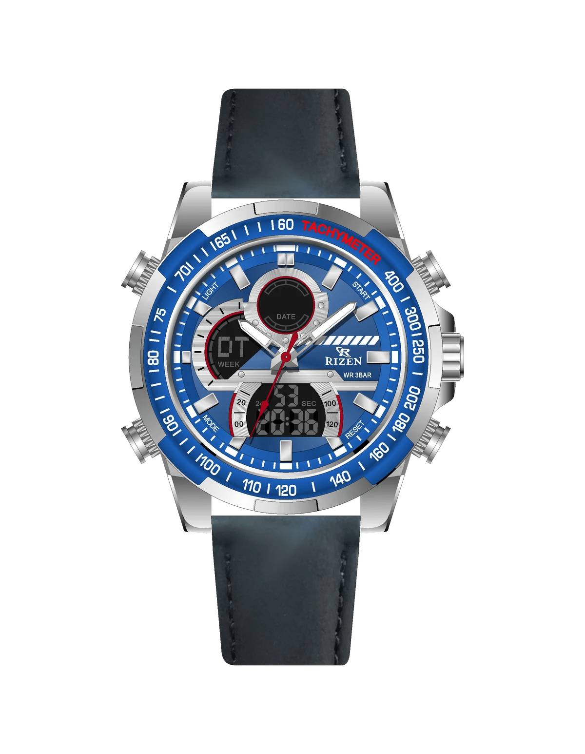 Rizen Armor RZ-0856 Leather Strap Quartz - Timecheck