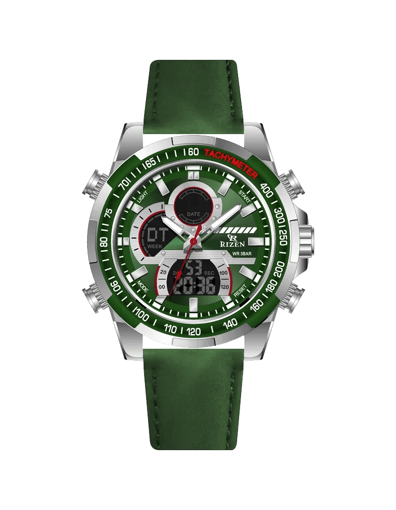 Rizen Armor RZ-0856 Leather Strap Quartz - Timecheck
