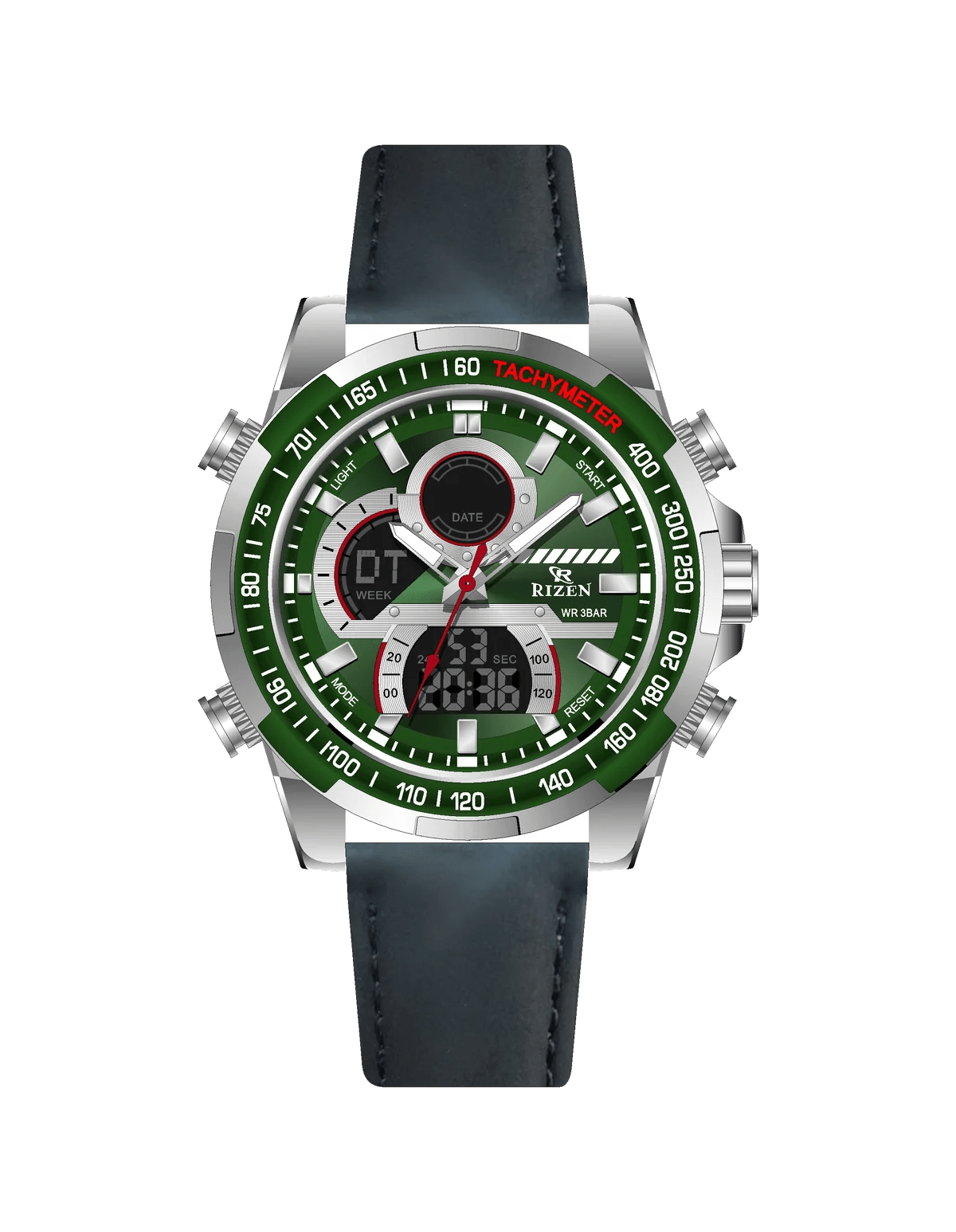 Rizen Armor RZ-0856 Leather Strap Quartz - Timecheck