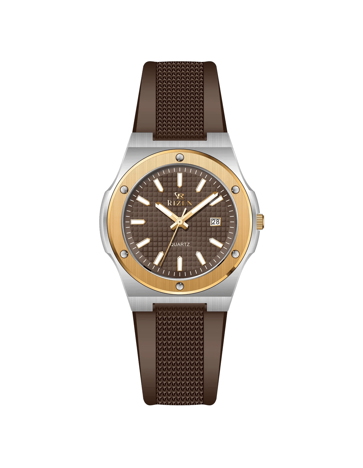 Rizen Atlas Gold RZ-0908 Silicon Strap Quartz - Timecheck