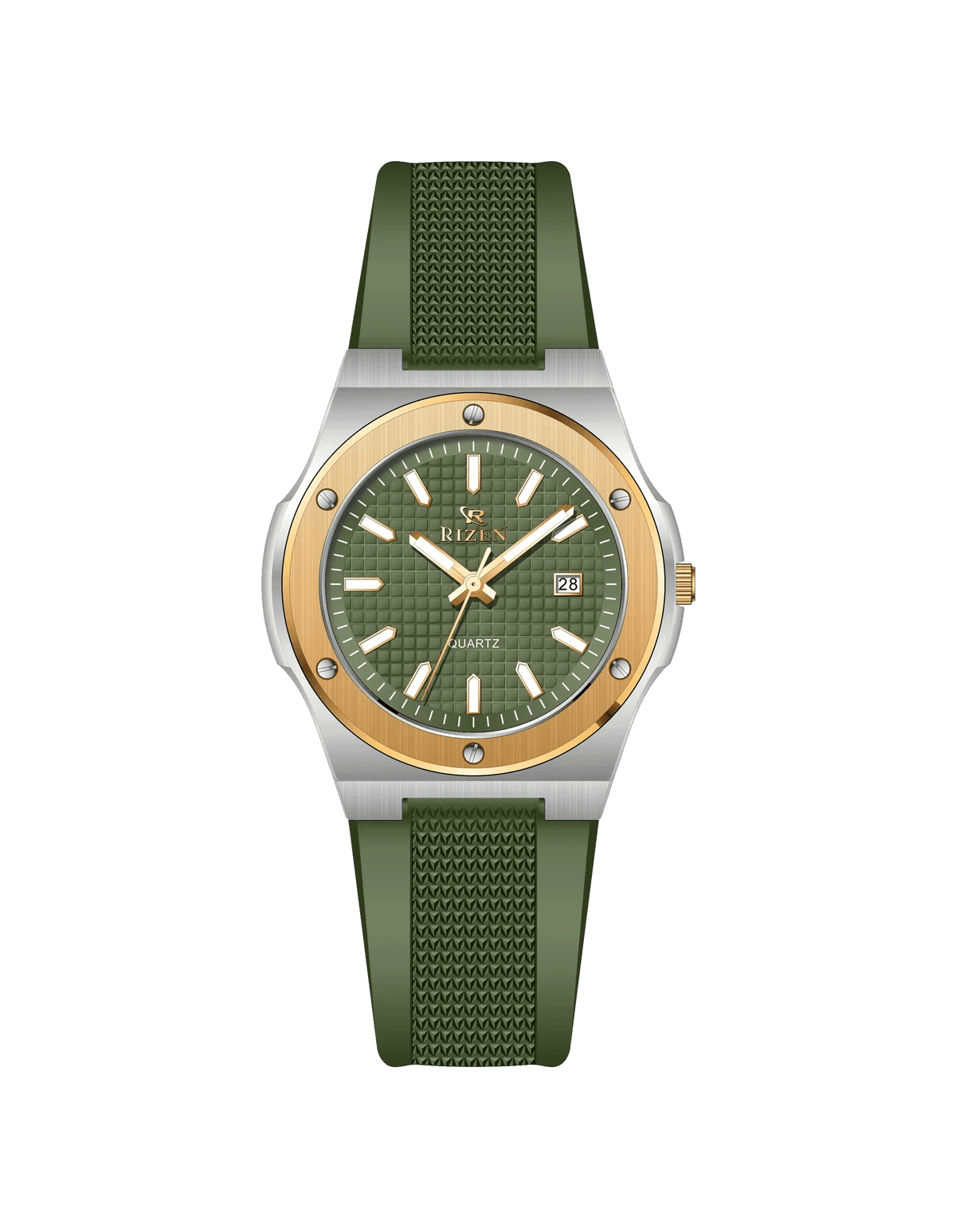 Rizen Atlas Gold RZ-0908 Silicon Strap Quartz - Timecheck