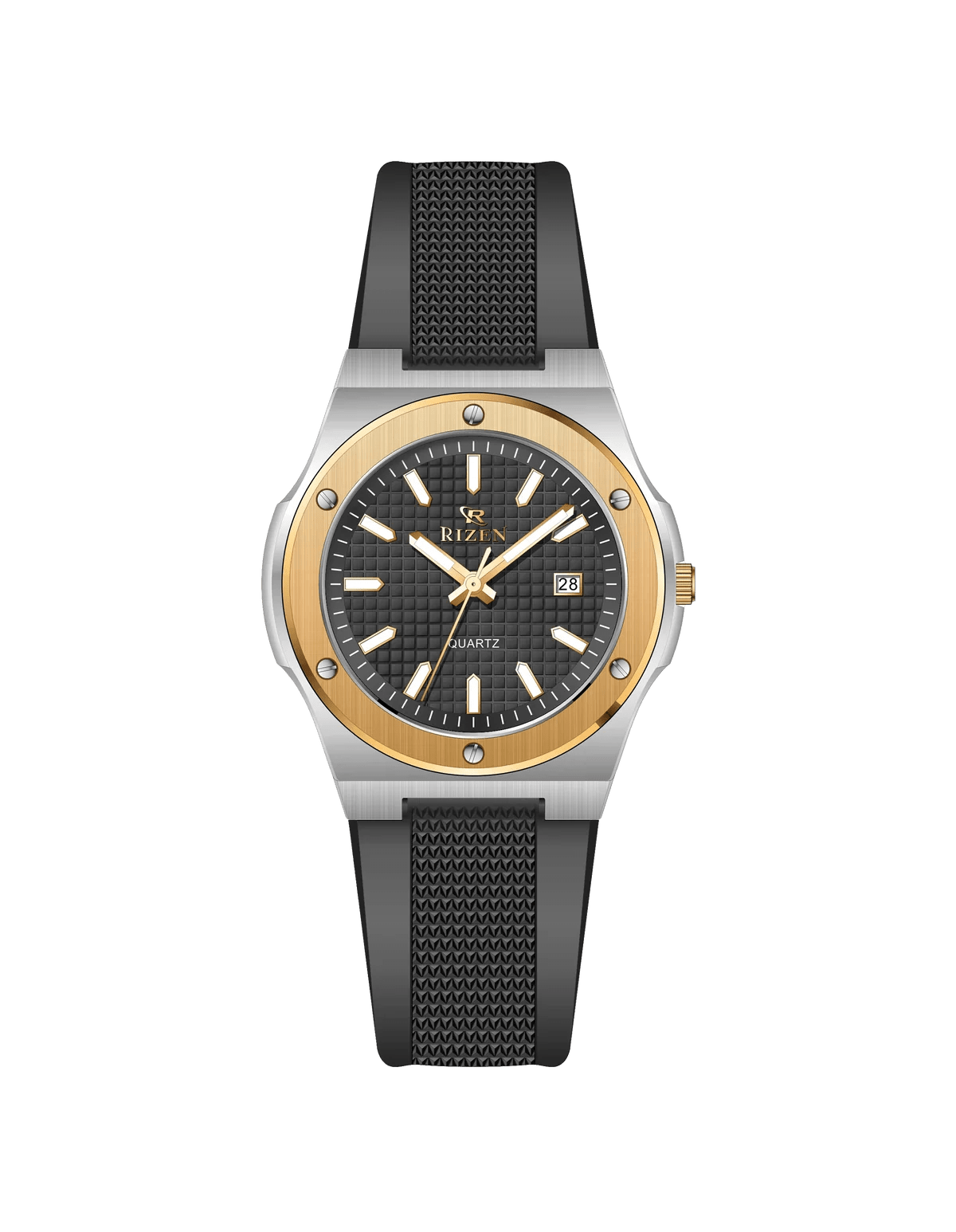 Rizen Atlas Gold RZ-0908 Silicon Strap Quartz - Timecheck