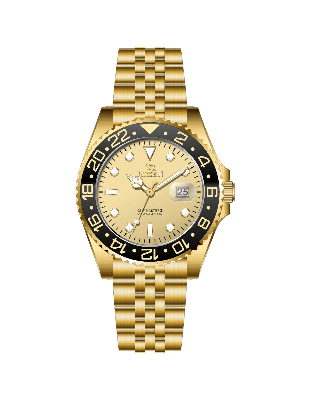 Rizen Blackstone RZ-0926 Gold stainless steel Quartz - Timecheck