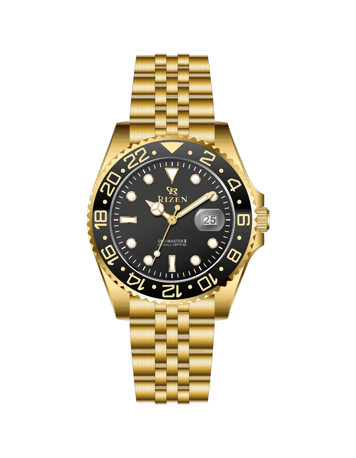 Rizen Blackstone RZ-0926 Gold stainless steel Quartz - Timecheck