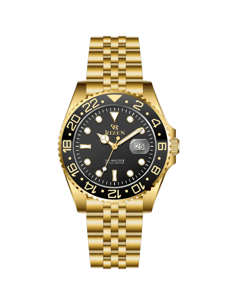 Rizen Blackstone RZ-0926 Gold stainless steel Quartz - Timecheck