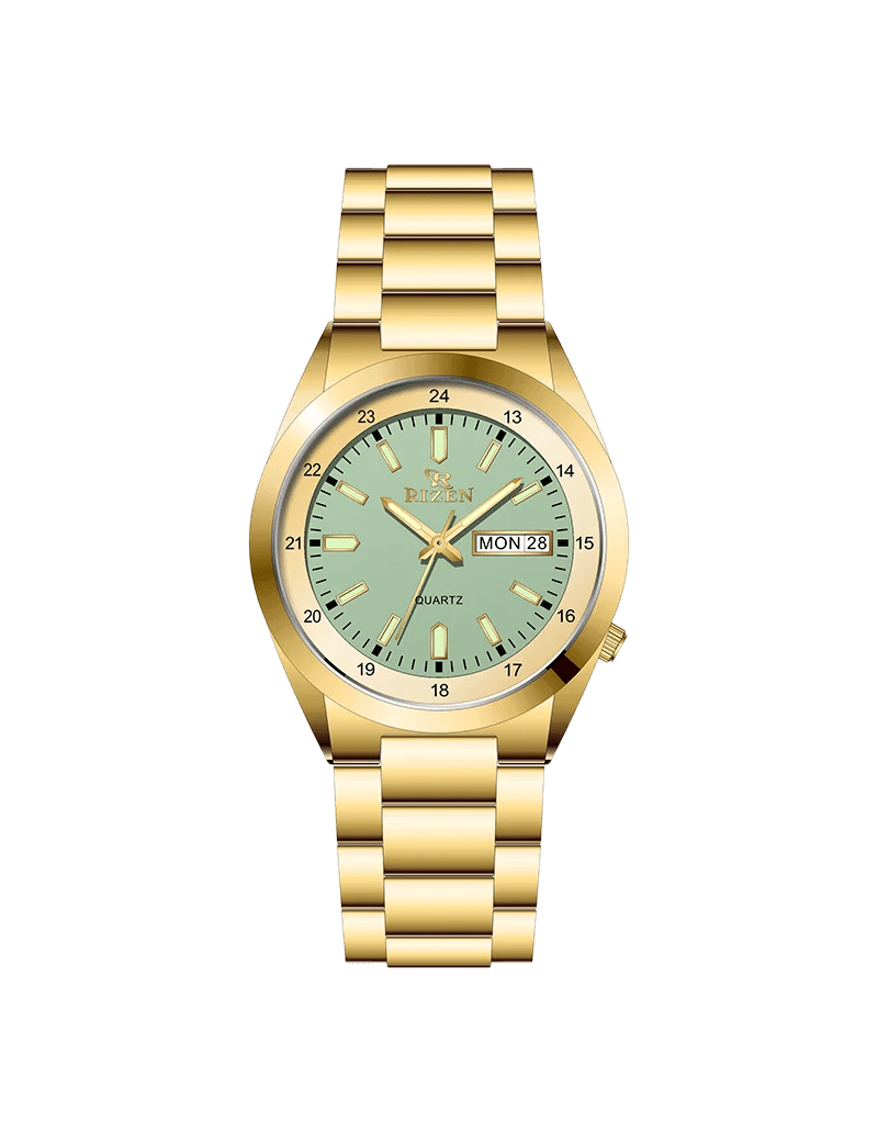 Rizen Blaze Gold RZ-744 Gold stainless steel Quartz - Timecheck