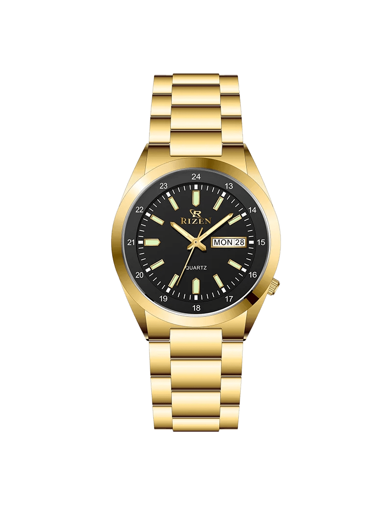 Rizen Blaze Gold RZ-744 Gold stainless steel Quartz - Timecheck