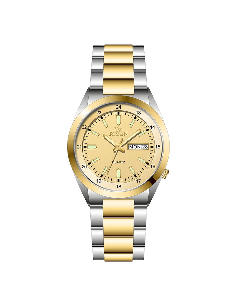Rizen Blaze RZ-744 Two Tone stainless steel Quartz - Timecheck